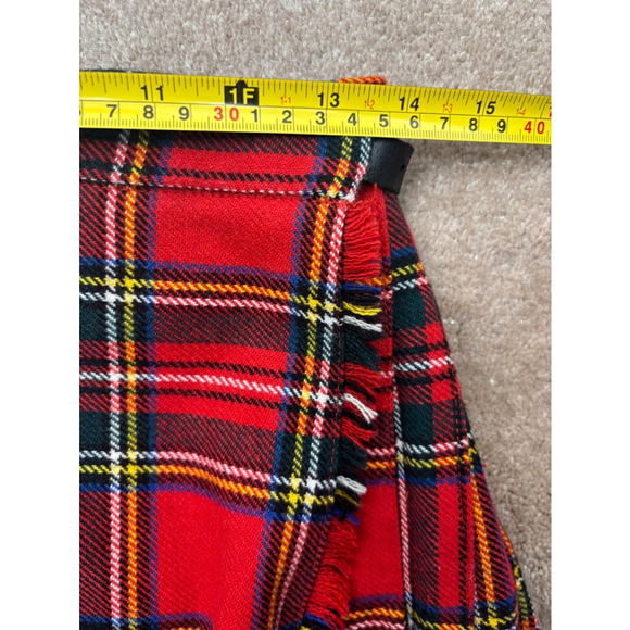 Women's vintage Pitlochry Knitwear Skirt Red Plaid - Picture 10 of 12
